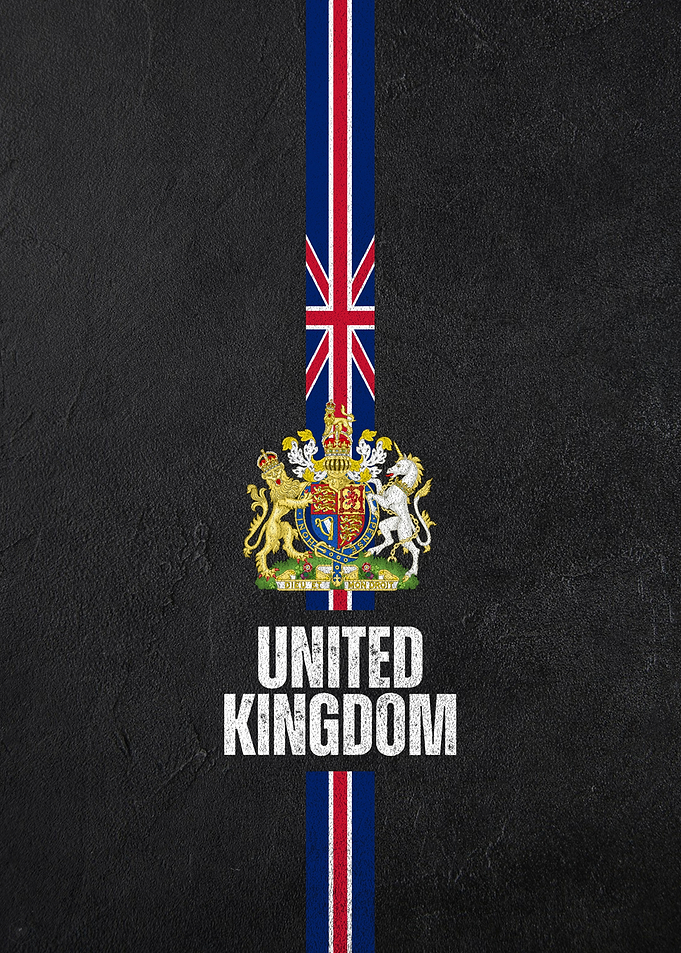 UK Flag on Black Background