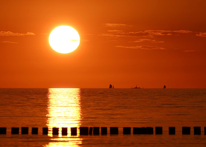 Sunset over the Sea
