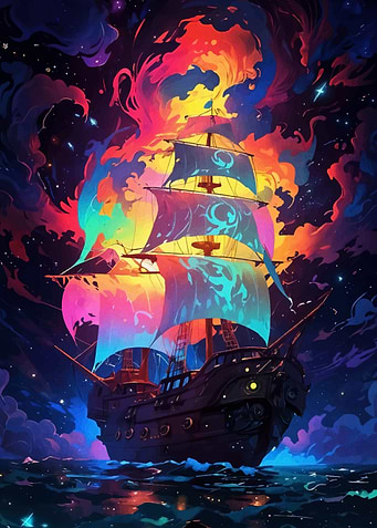 Rainbow Sail Ship