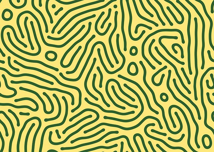Turing patterns (mellow yellow, verdant green)