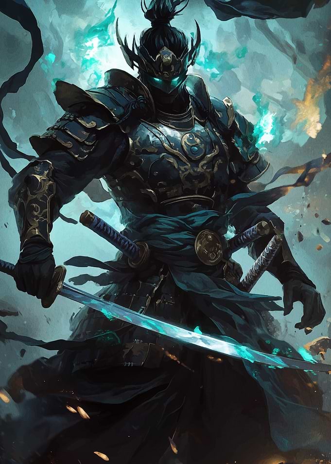 Samurai Warrior with Blue