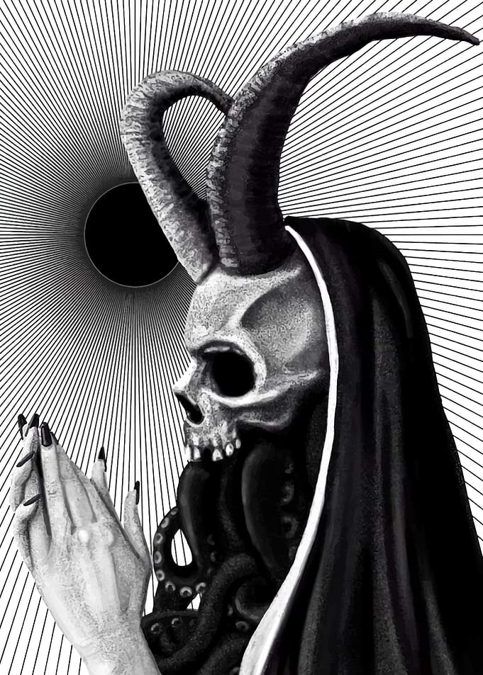 Nun with Skull and Tentacles