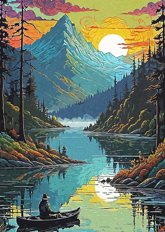 Mountain Lake Sunset