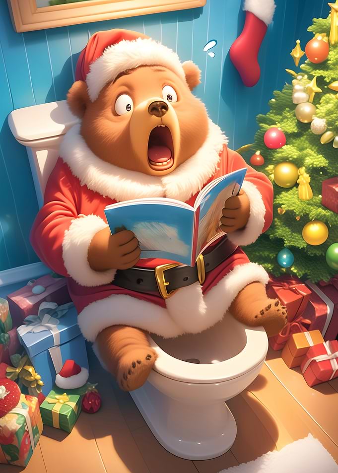 Surprised Santa Bear