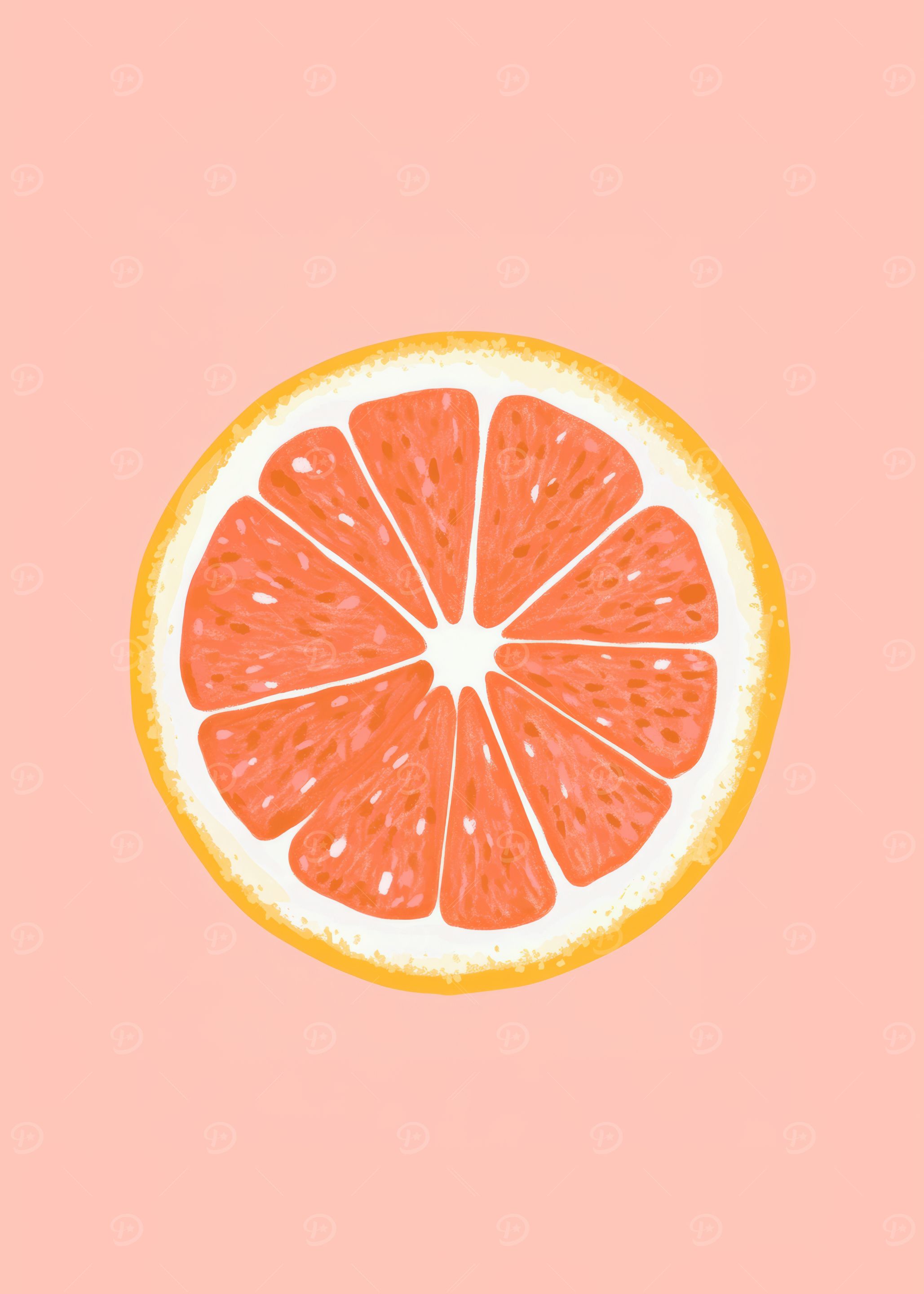 Grapefruit Slice Illustration