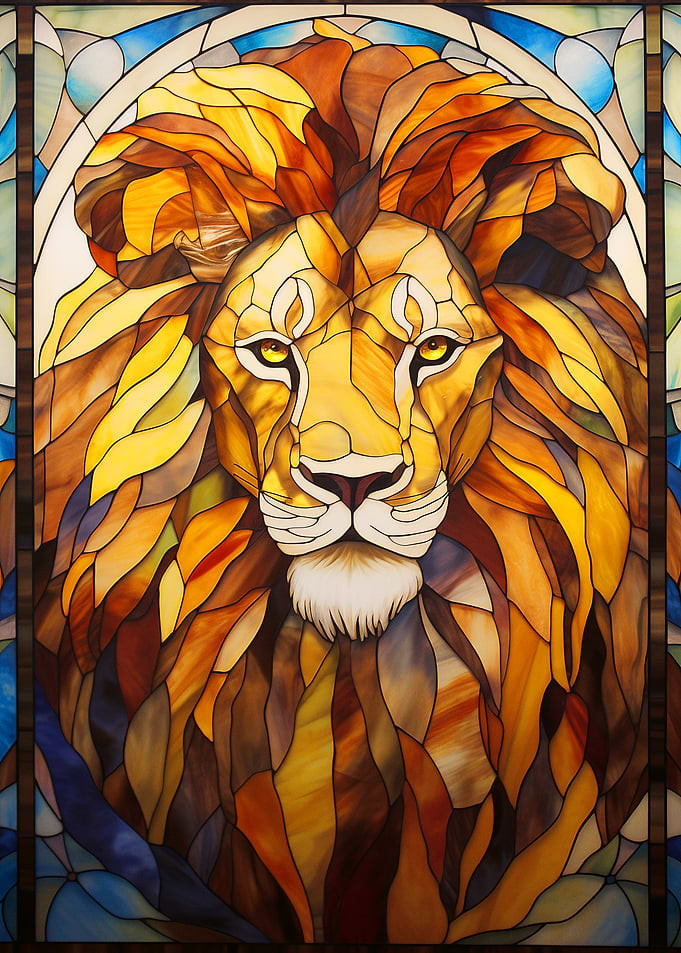 Stained Glass Lion