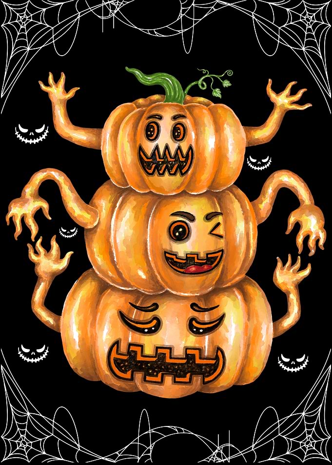 Stack of Jack-o'-Lantern Monsters
