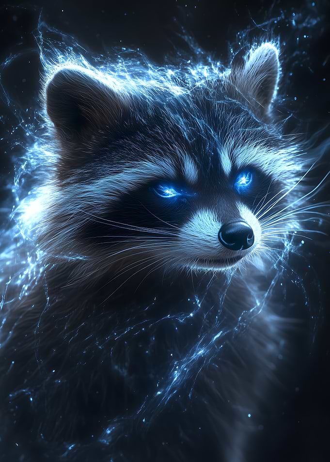 Raccoon Blue Wave Aura