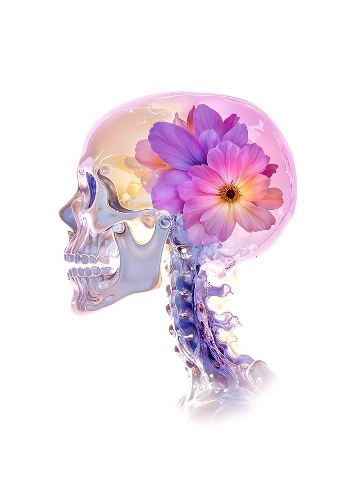 Skull with Flower