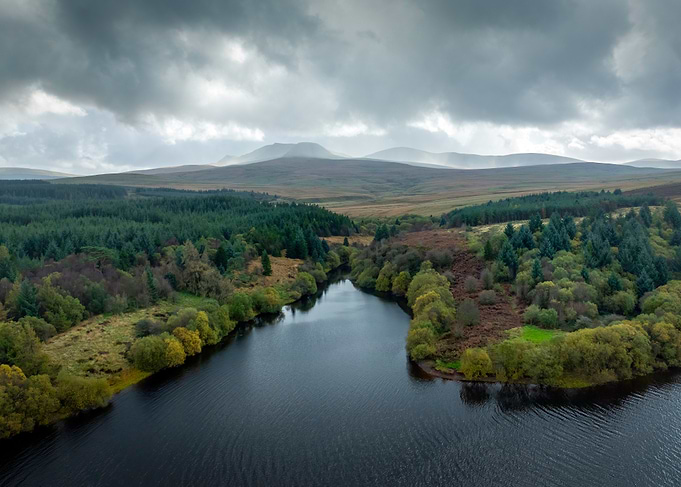 Reservoir and mountains