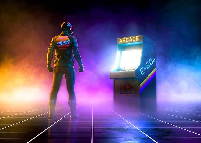 Retro Gamer in Neon Lights