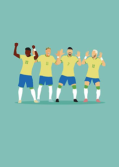 Brazil Soccer Team Illustration