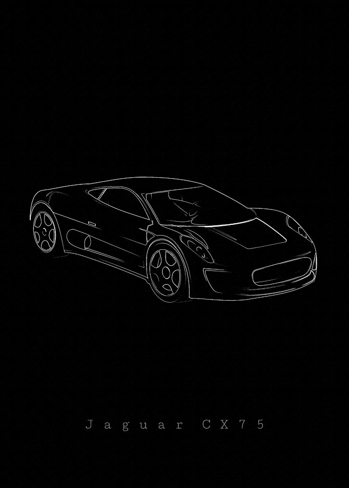 Jaguar CX75 Line Art