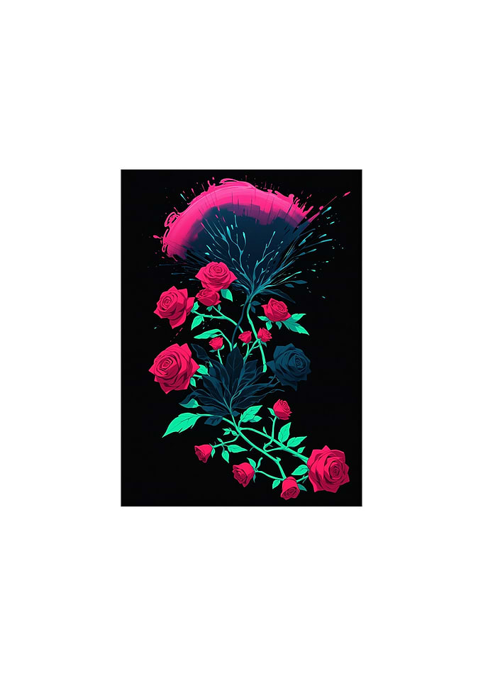 Neon Rose Burst