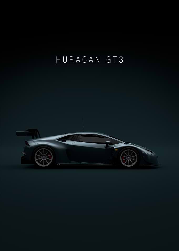Black Lamborghini Huracan GT3 - Green Tint