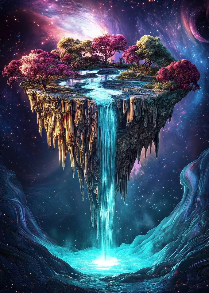 Floating Island Waterfall