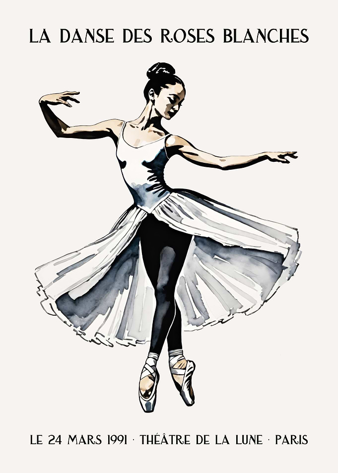 Ballet Dancer in White Tutu Poster