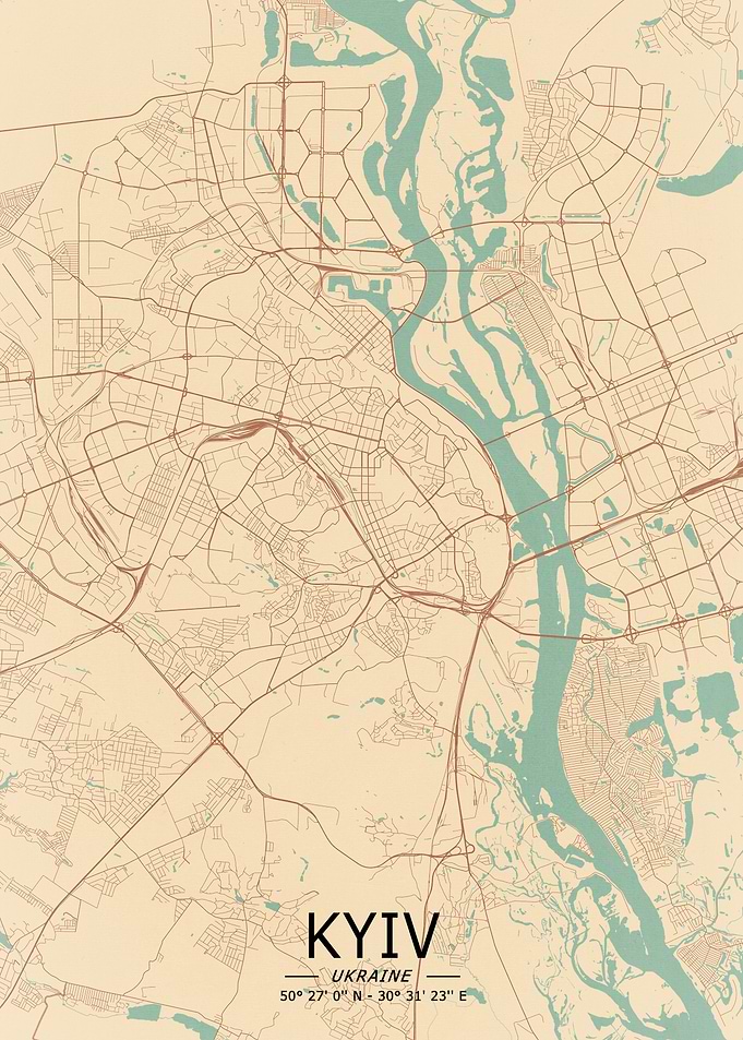 Kyiv Vintage Map