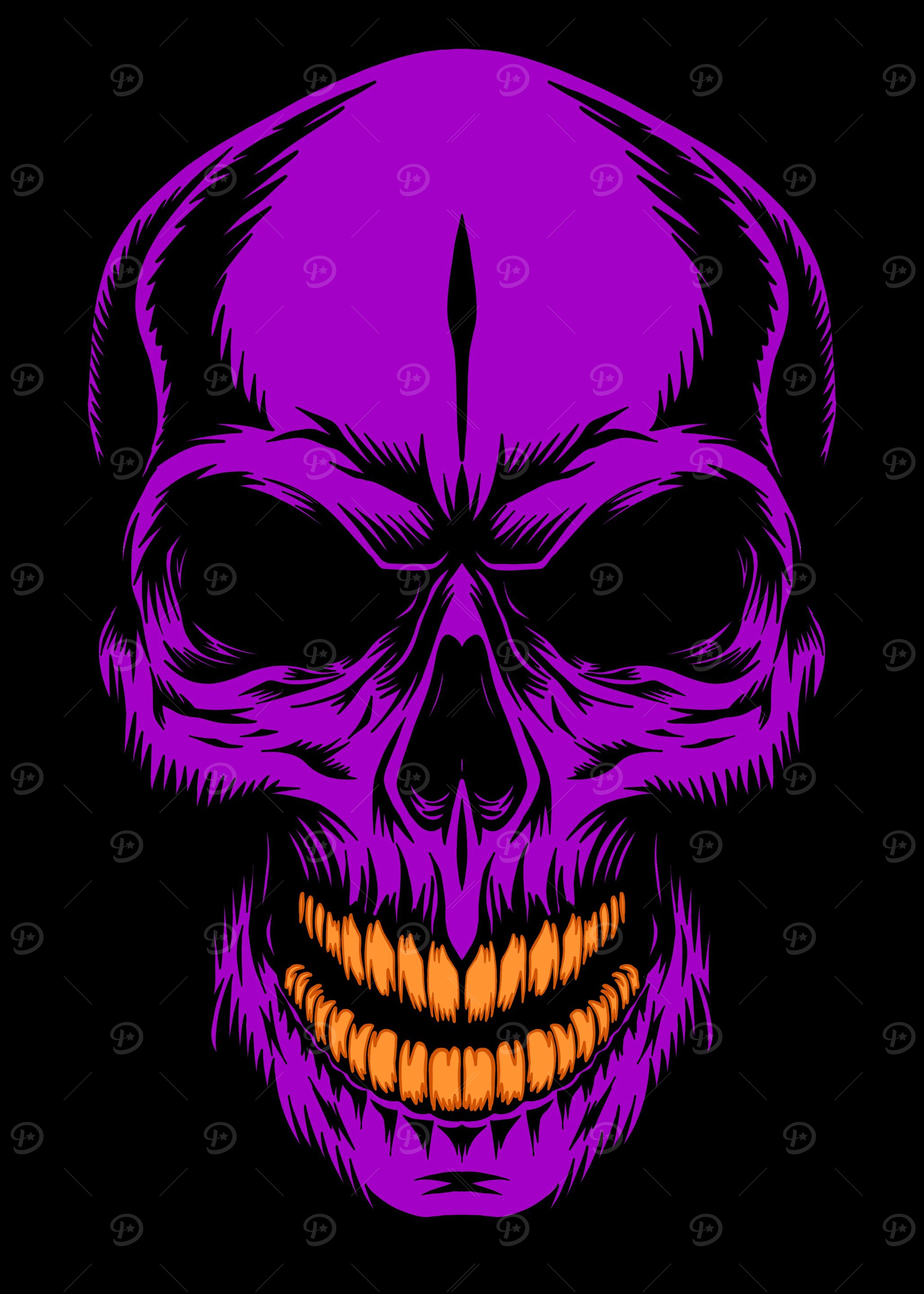 Purple Skull Illustration