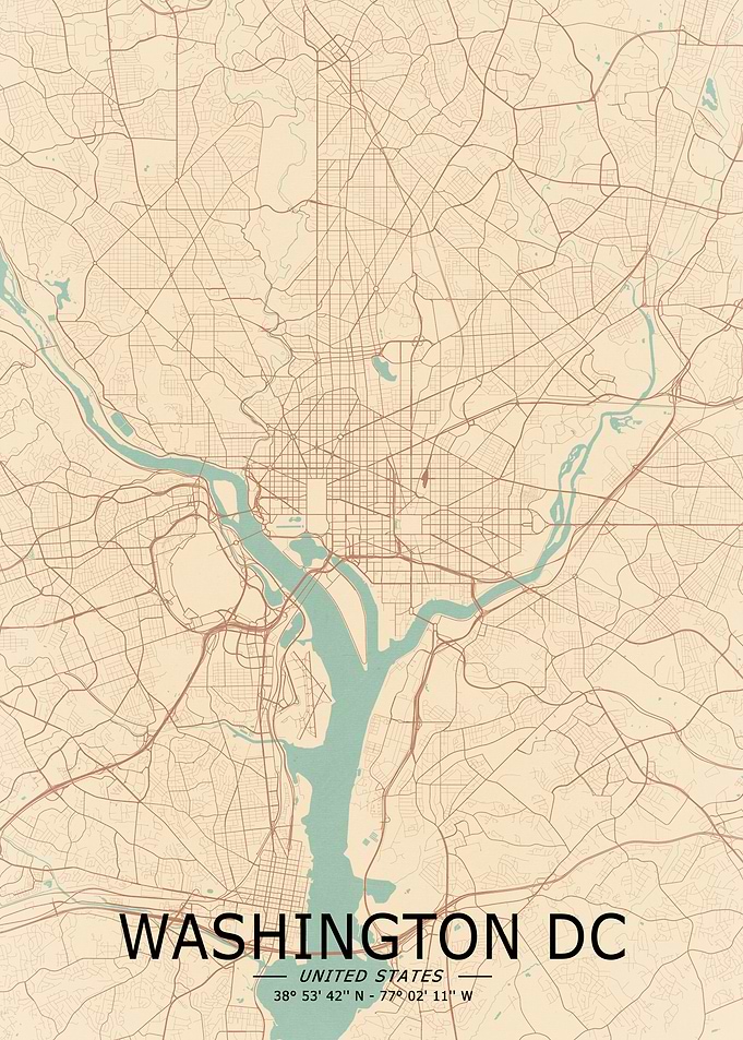 Washington DC Vintage Map