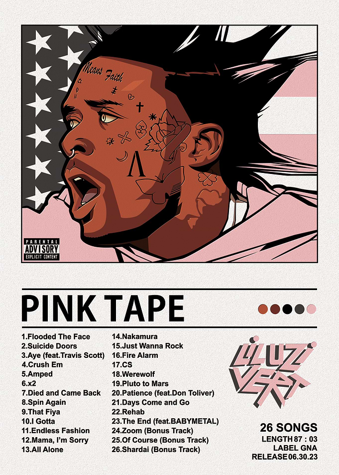 Lil Uzi Vert Pink Tape Alb