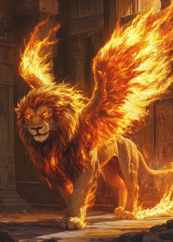 King of Flames Lion