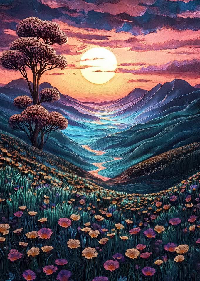 Sunset Mountain Valley