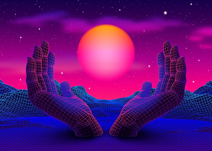 Retro Synthwave Hands