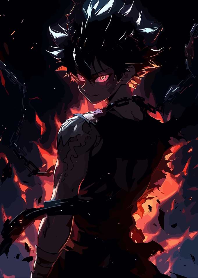 Anime Boy with Fire