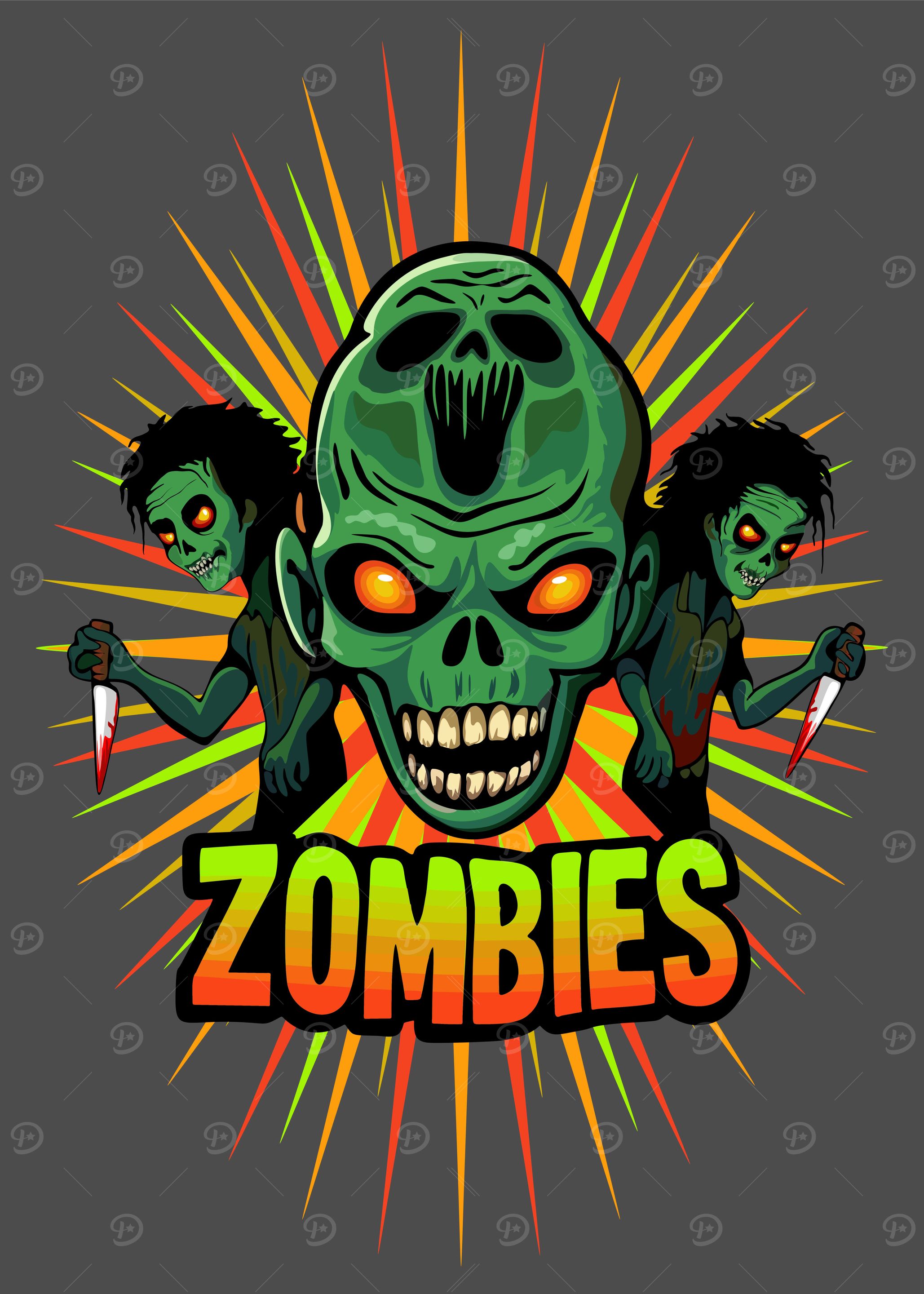 Zombie SZombie Monsters Apocalpysekull Logo