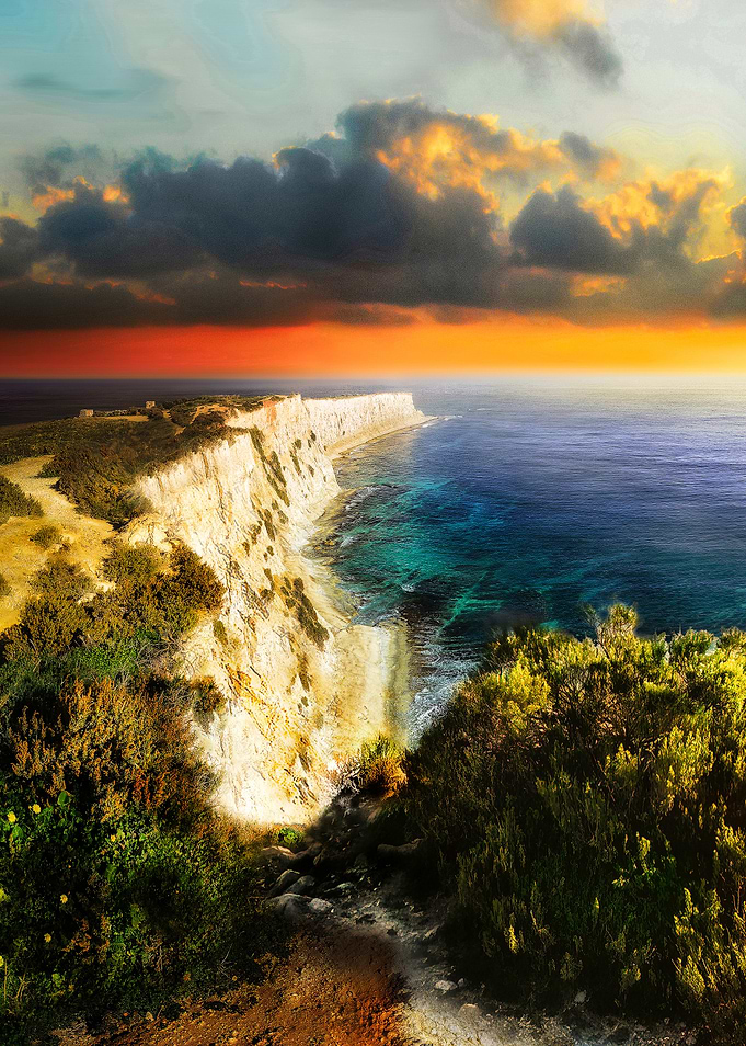 Coastal Cliff at sunset in Malta