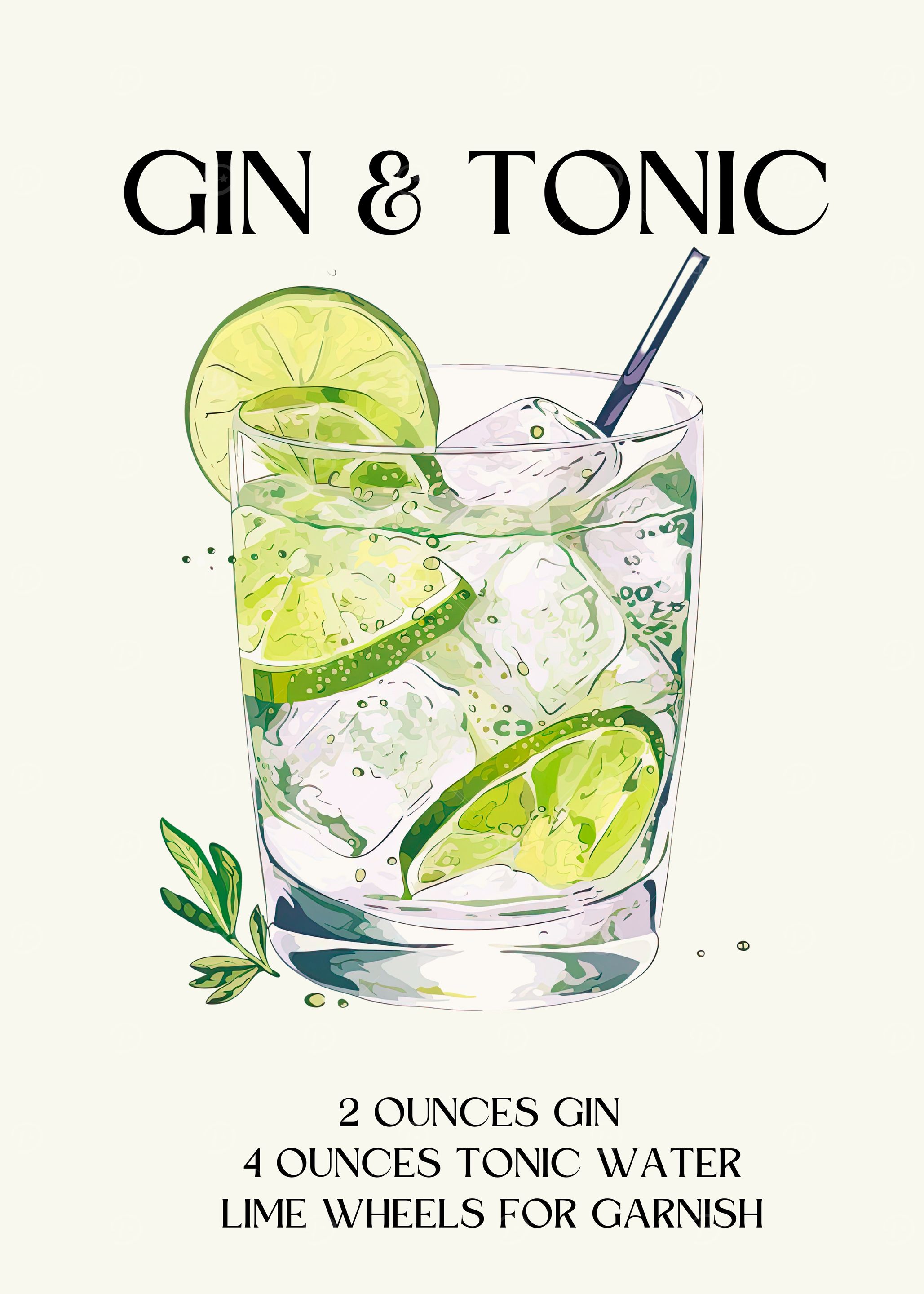 Gin &amp; Tonic Illustration