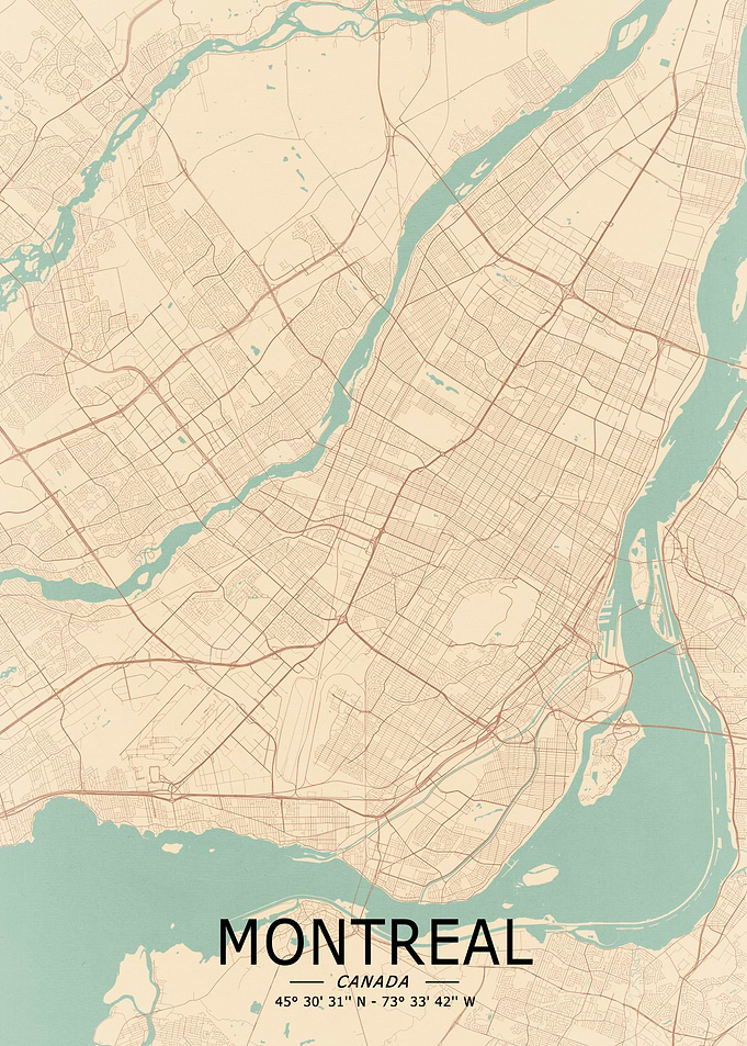 Montreal Vintage Map