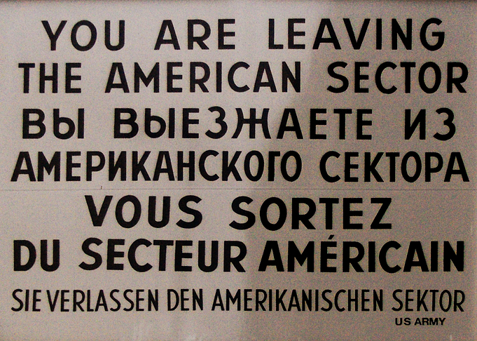 Leaving American Sector Sign