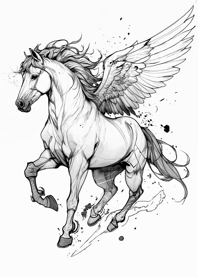 Pegasus, the Winged Horse Drawing