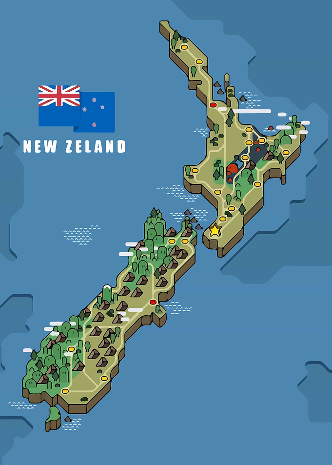 New Zealand Map Fantasy