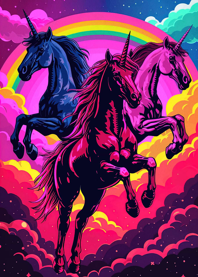 Three Unicorns in the Sky