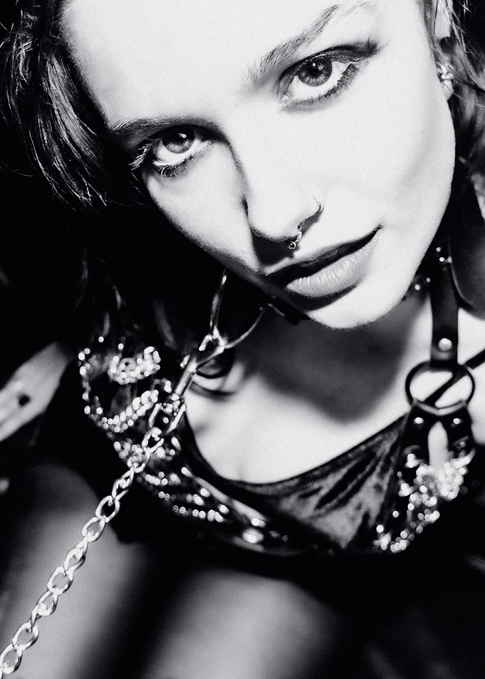 Black and White Portrait with Chain