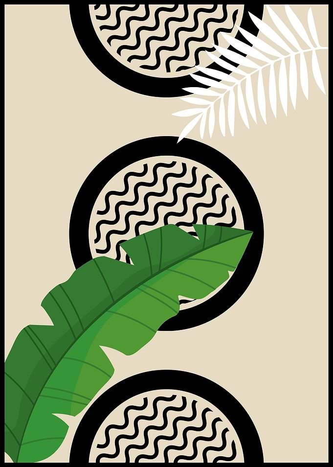 Tropical Leaf & Geometric Art