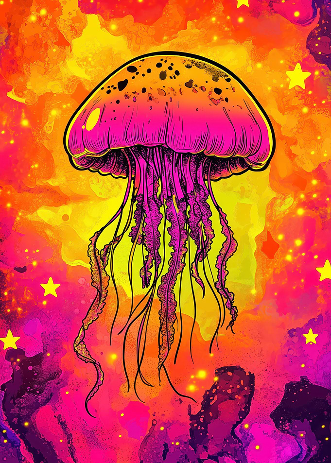 Neon Jellyfish Galaxy
