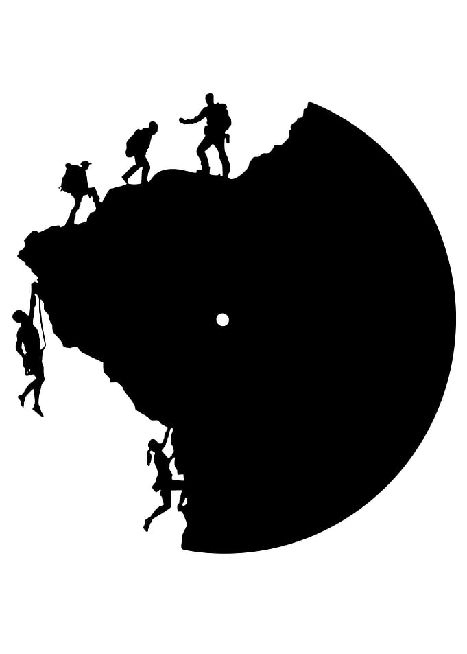 Mountain Climbers Silhouette
