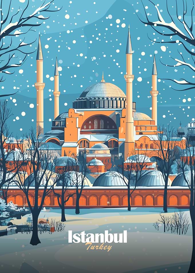 Istanbul Mosque in Winter