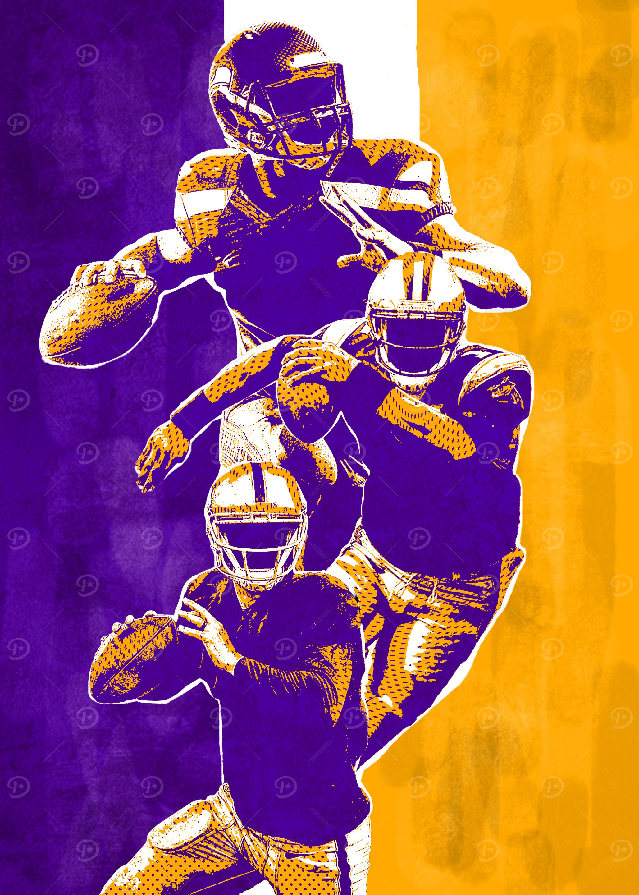 Purple & Gold Football Players