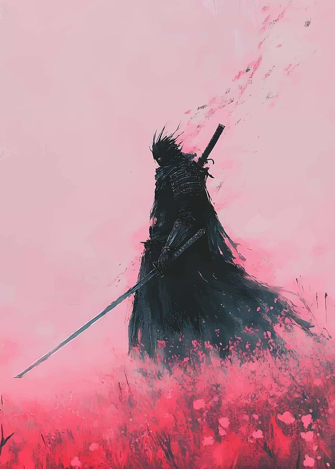 Samurai in Pink Field