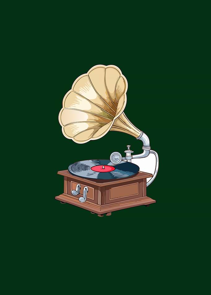 Vintage Gramophone Illustration