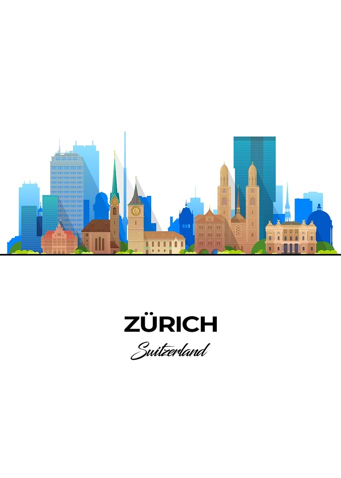 Zurich Skyline Illustration