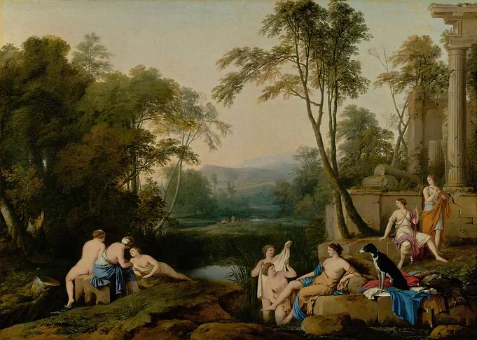 Diana and Her Nymphs in a Landscape (Laurent de La Hyre 1644)