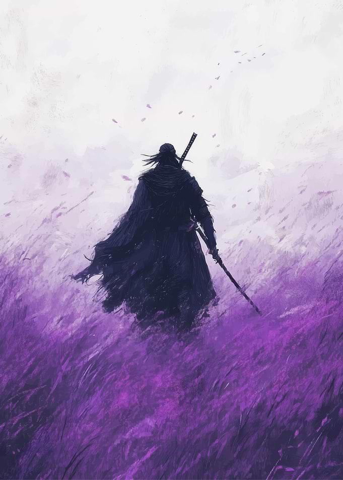 Samurai in Purple Field