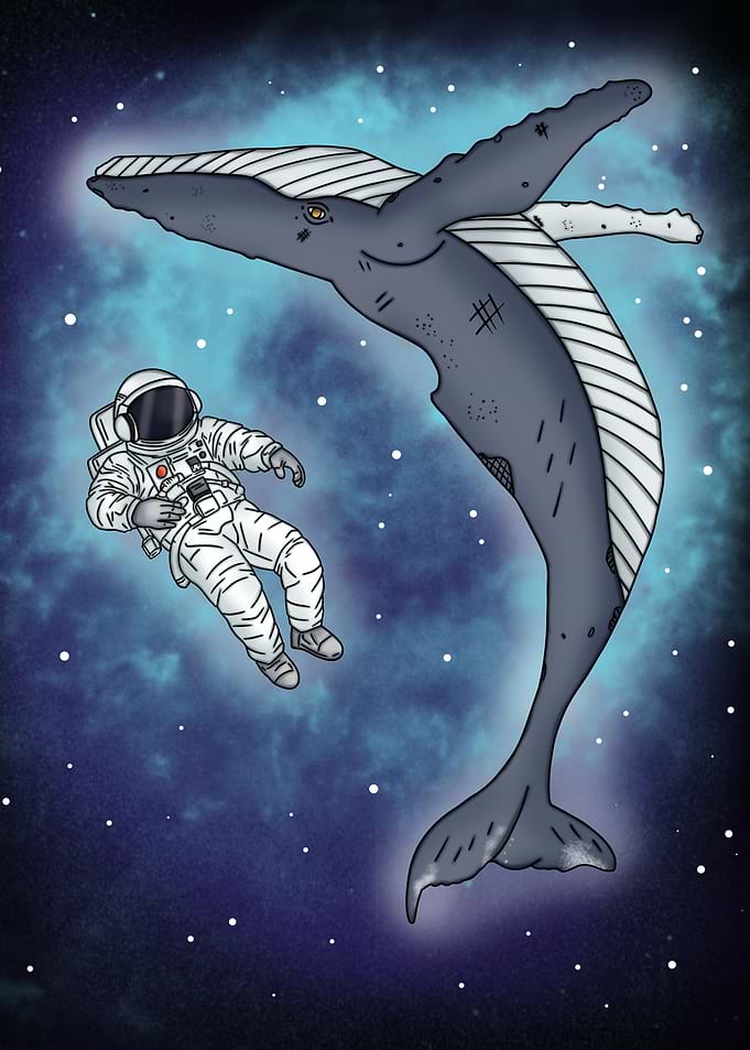 Space Whale and Astronaut