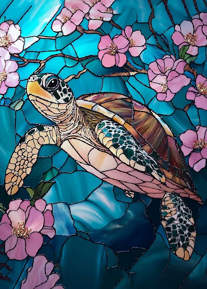 Stained Glass Sea Turtle